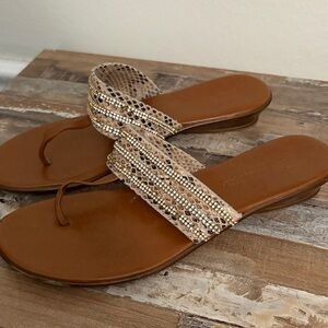 Elegant Beaded Brown Sandals